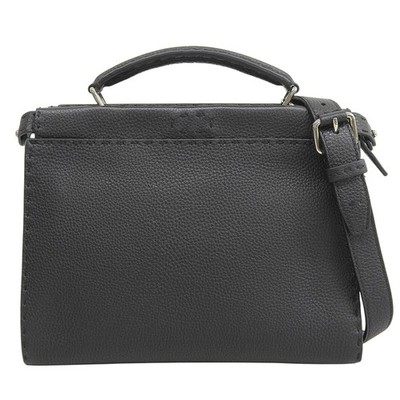 Fendi Peekaboo Fit Mini Monster 2-Wege Leder Handtasche schwarz