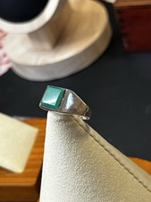 Vintage Sterling And Malachite Ring Size 6