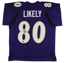 Isaiah Likely Authentic Signed Purple Pro Style Jersey Autographed BAS Witnessed