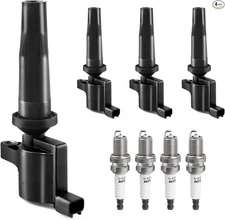 Ignition Coil Pack Spark Plugs Combo fit for 2.0 2.3 Escape Focus Transit Conne