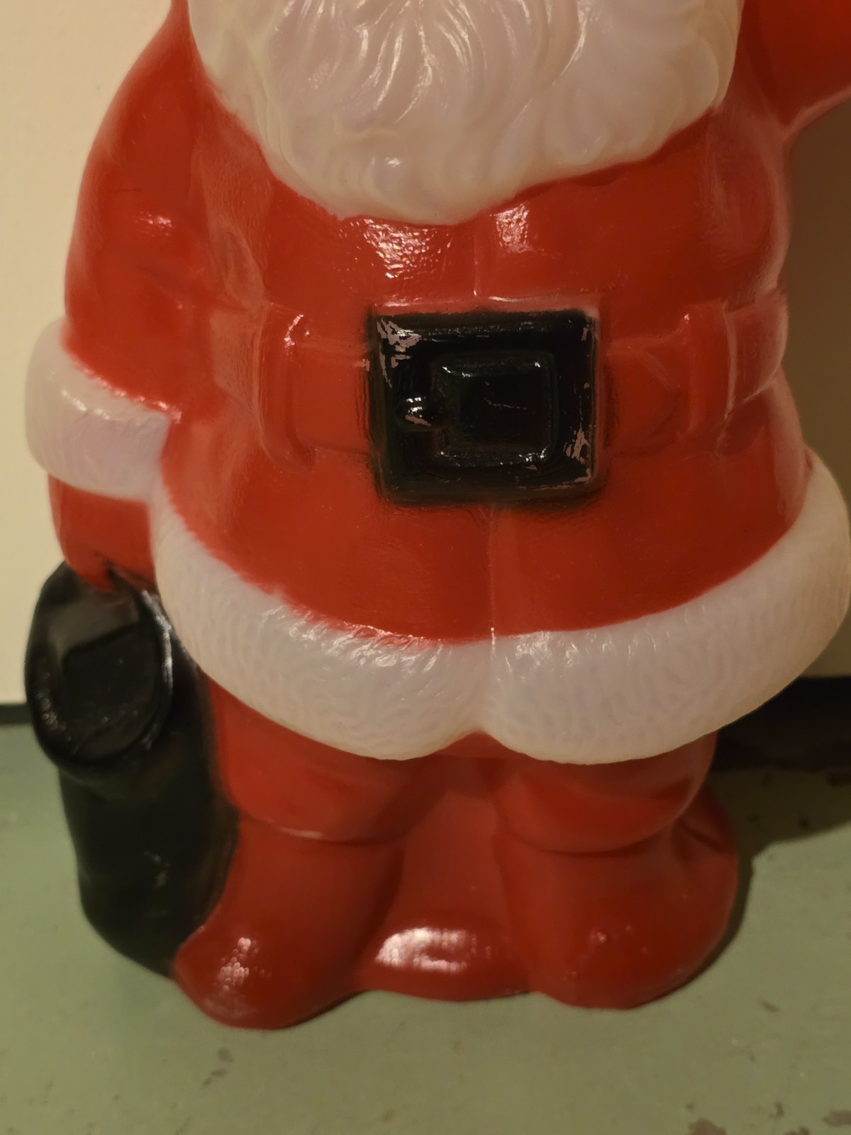 VTG SUN HILL SANTA TABLE TOP BLOW MOLD WAVING PLASTIC 13" CHRISTMAS 1990 $0 SHIP