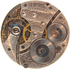 1913 WALTHAM POCKET WATCH MOVEMENT 18985614 GRADE: 610 16s 7j RB3 