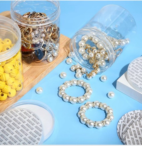 Irenare 24 Pcs 16 oz Clear Plastic Jars with Ribbed Lids Wide Mouth - Picture 4 of 6