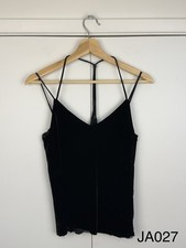 rag & bone Black Velvet Silk Blend Camisole Tank Top Size S Made in USA