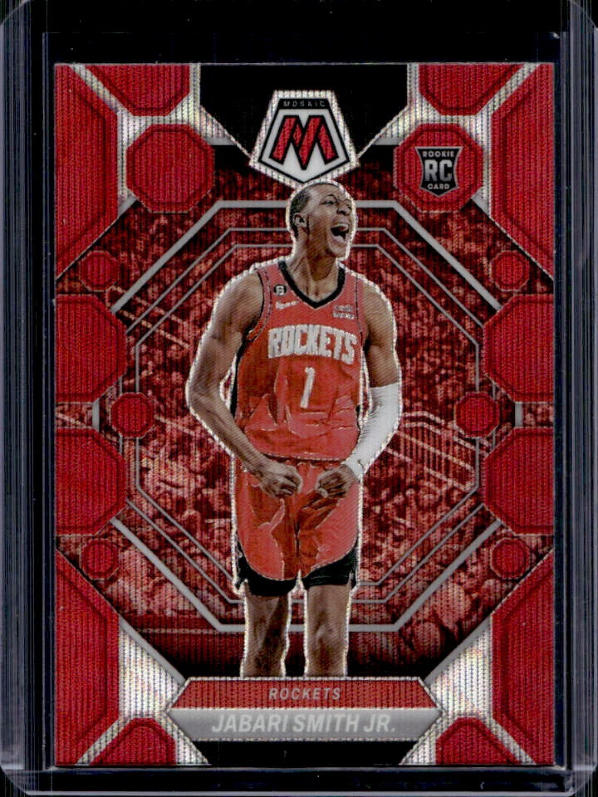 2022-23 Panini Mosaic Jabari Smith Jr. RC Red Wave Rookie #239 Rockets