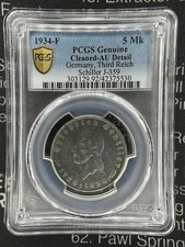 1934F Schiller 5 Reichmark J-359