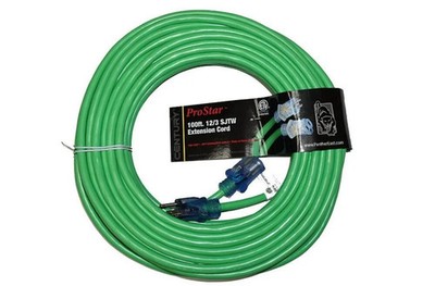 Century Wire Prostar 100 Ft 12/3 Sjtw Green Lighted Extension Cord