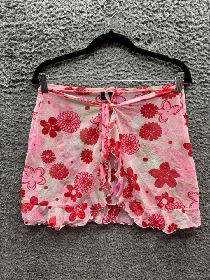 Винтажный Onda De Mar комплект цветочный бисером рубашка и мини юбка прикрыть женщин размер S - Изображение 3 из 4