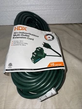 50 Ft. 16/3 Light Duty Indoor/Outdoor Extension Cord Multiple Outlet Triple