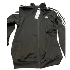 Adidas Men’s 3-Stripe Tricot Track Jacket Black/White Size Large H46099 NEW