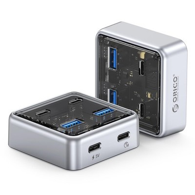 10Gbps USB-C Hub, 4-Port Zinc Alloy USB 3.2 Splitter with 2 USB-A & 2 USB-C P...