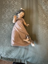 Nao By Lladro Girl Figurine With Puppy / Dog.