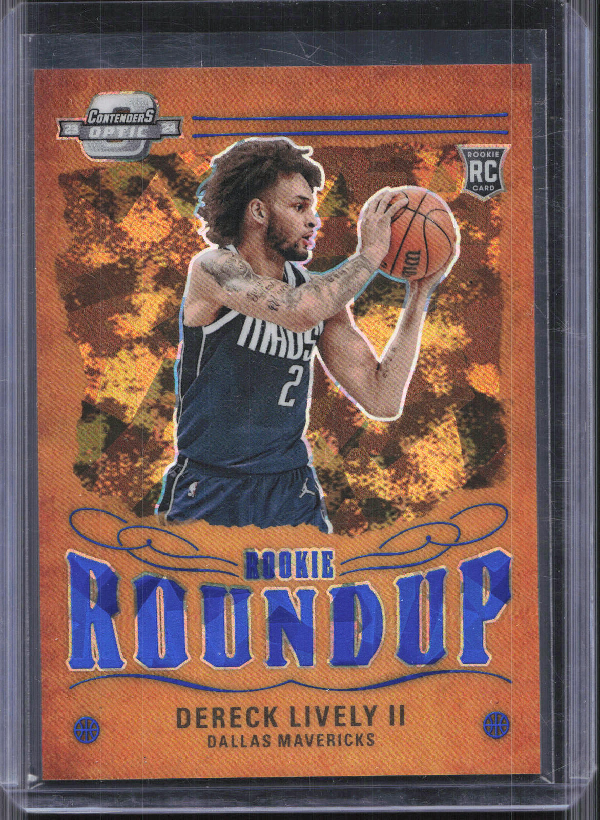 2023-24 Contenders Optic #10 Dereck Lively III Rookie Roundup Blue Ice #/75