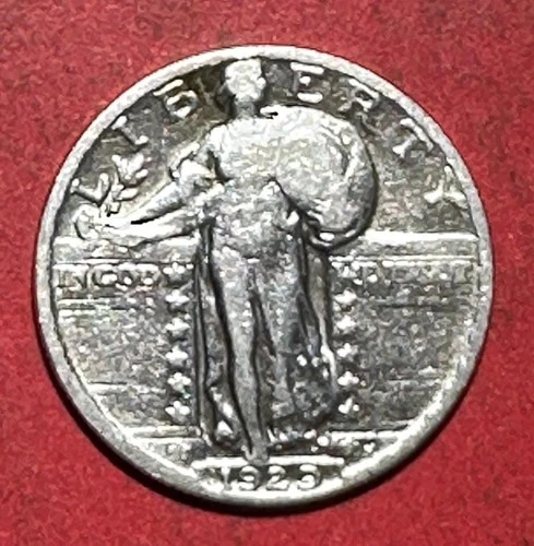 1929 US Standing Liberty SILVER Quarter! "Philadelphia" Mint! VG Details! Coin!