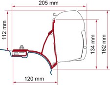 Fiamma Motorhome VW T5/T6 Multivan Deep Black RHD Awning Adapter Kit - 98655H648