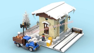 Lego MOC Winter Village Eisenbahn Lager / NUR PDF Anleitung (per Email)