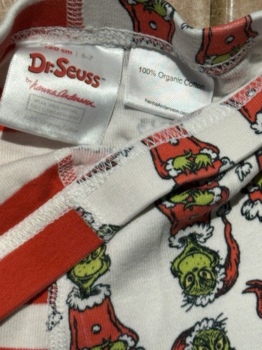 Hanna Andersson DR SEUSS MIX IT UP GRINCH Pajamas Pants CHRISTMAS 120cm 6-7 - Picture 5 of 5
