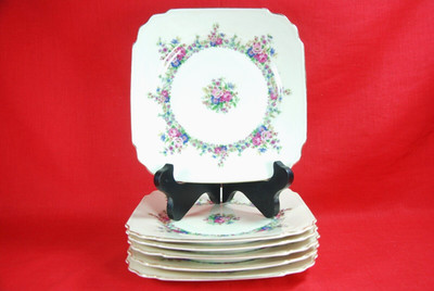 Bohemia Royal Ivory Salad/Lunch Plates Set of 6 Windsor Shape 8'' Czechoslovakia