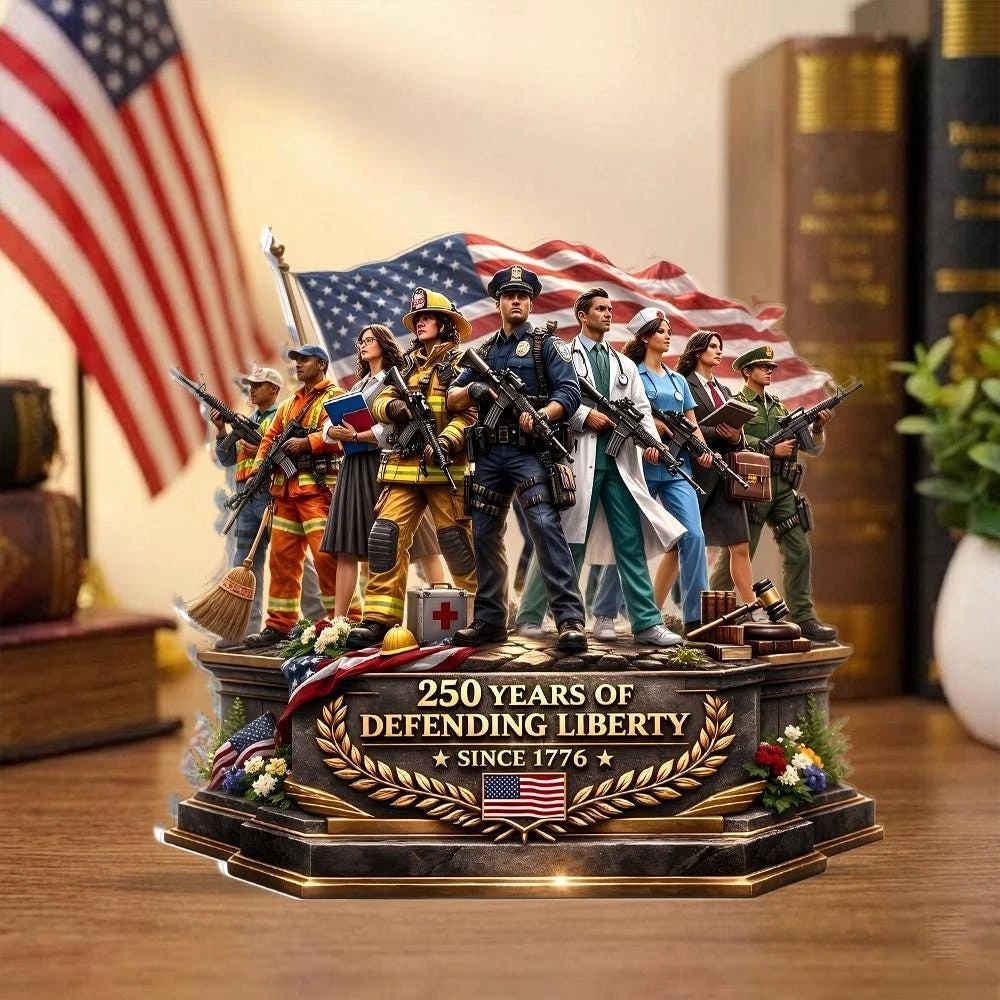 USA 250th Anniversary Acrylic Plaque, 250 Years Of Defending Liberty 1776-2026
