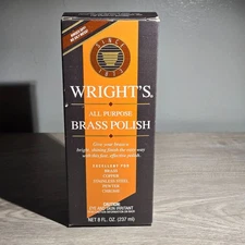 Wright's All Purpose Brass Polish 8oz Rinses Off Barely Used