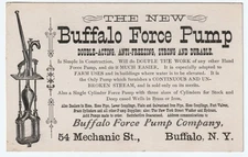 RARE Advertising Trade Oversized  Business Card - Buffalo NY Force Pump ca 1880