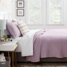 Full/Queen Garment Washed Microfiber Quilt Light Purple - Room Essentials. NWT.