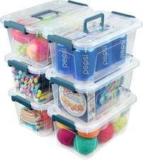 NUMIFUN Plastic Storage Bins with Lids 6 Pack, 7 Quart Storage Containers wit...