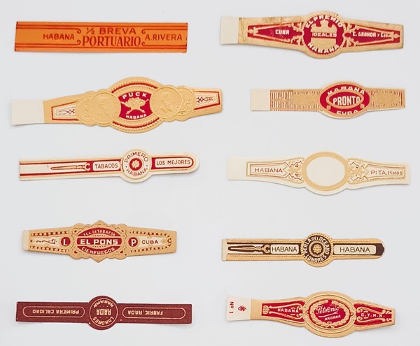 Chinchal, Vitolas de Coleccion , Cigar Bands, 10 diferentes, Set 12