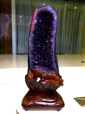 83LB Natural Amethyst Cluster quartz cluster crystal mineral specimen gift+base