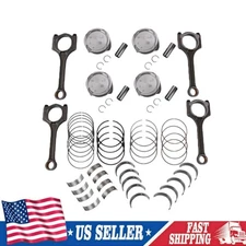 Engine Piston Kit Connecting Rod Main Bearings For 2014-2018 Hyundai Kia 2.0L