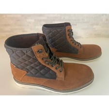 Stacy Adams Mens 9.5 Mastermind Chukka Boot Tan Suede Leather/Brown Work Quilted