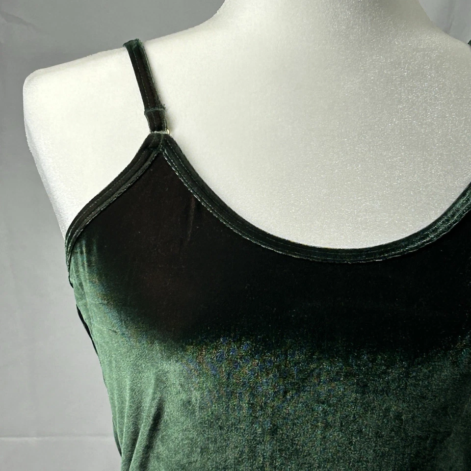 Camisola de terciopelo vintage Y2K para mujer mediana iridiscente verde/marrón rara indie vanguardista Foto 2 de 4