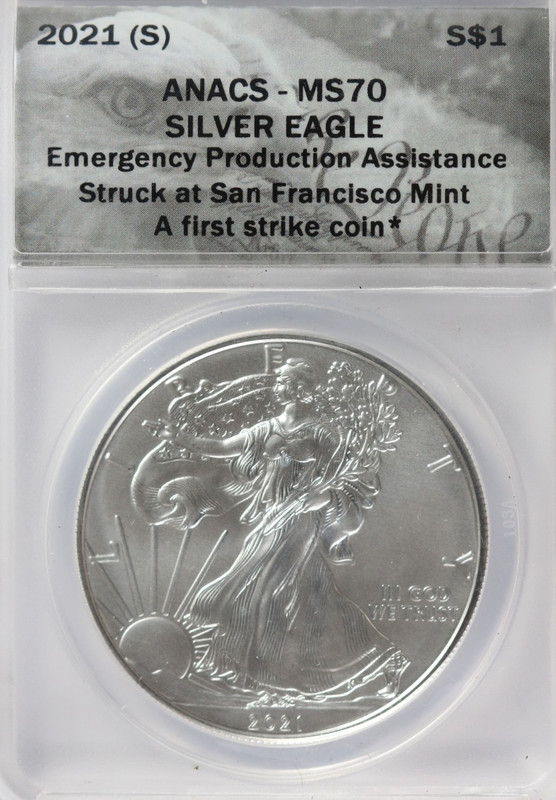 2021 S ANACS MS70 Silver Eagle Dollar