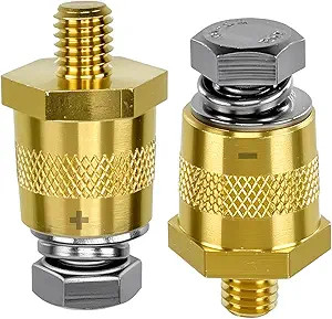 M8 Thread Male Terminal Charging Posts with Top Bolts, 2-Pack Bat Size: 1 Pair
