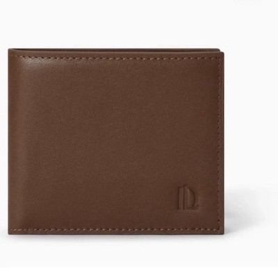 Longvadon Bifold Brown Logo Embossing Organizer Credit Card Men's Wallet