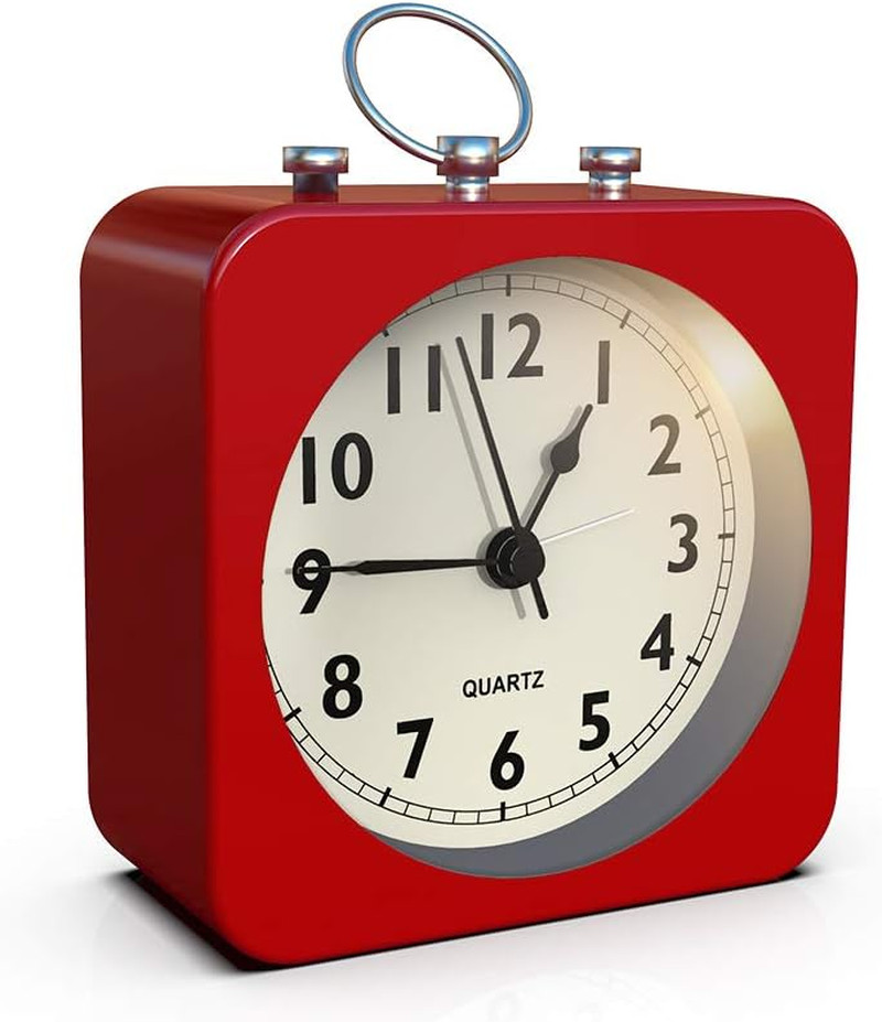 ,small Retro Table Clock,slient Metal Desk Clock W
