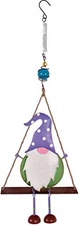 Sunset Vista Designs Gnome Hanging Bouncy, Purple Hat Swing, 23" Height