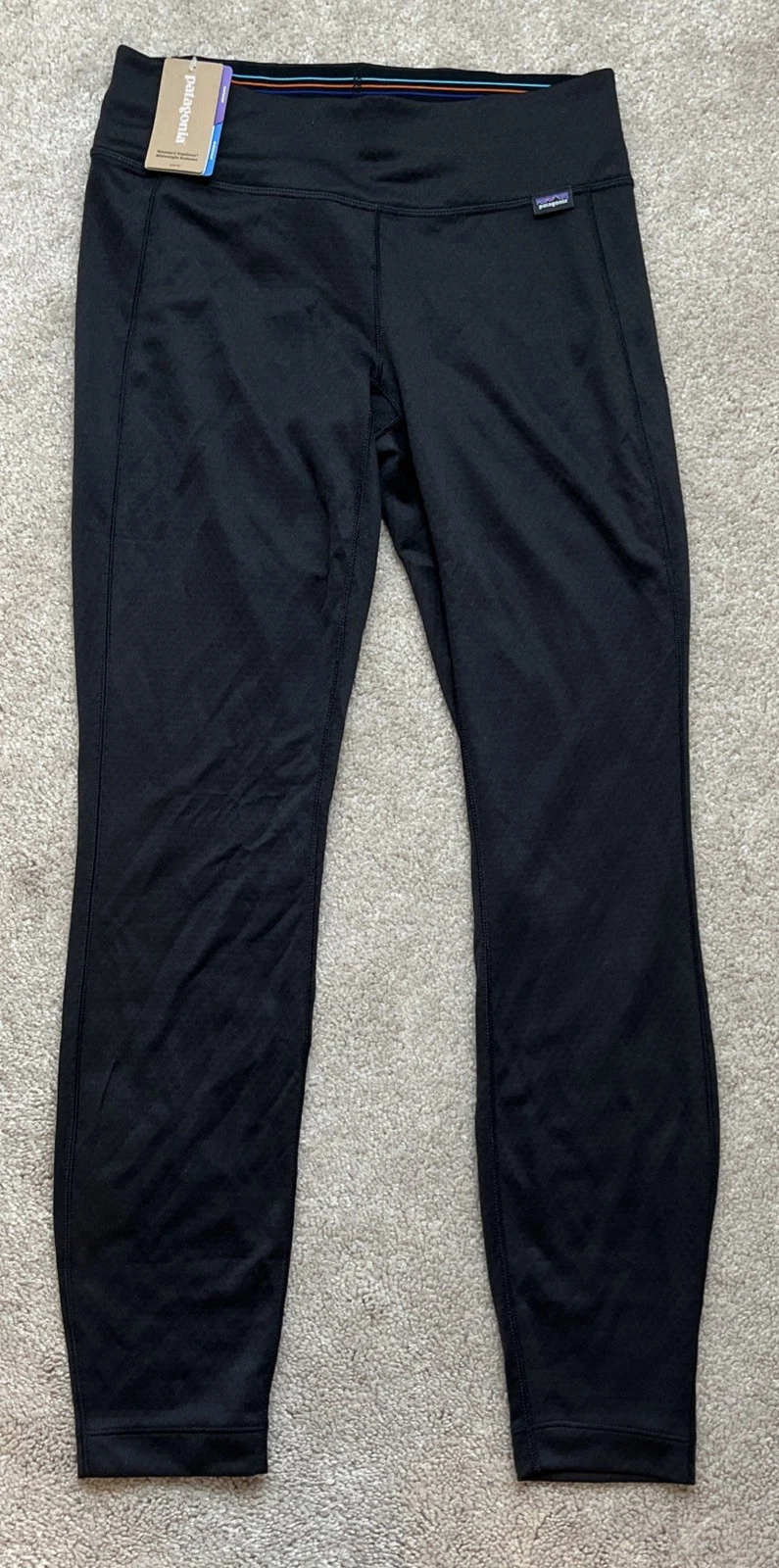 NEW Patagonia Capilene Midweight Base Layer Pants Womens XS Black Gorpcore 27”