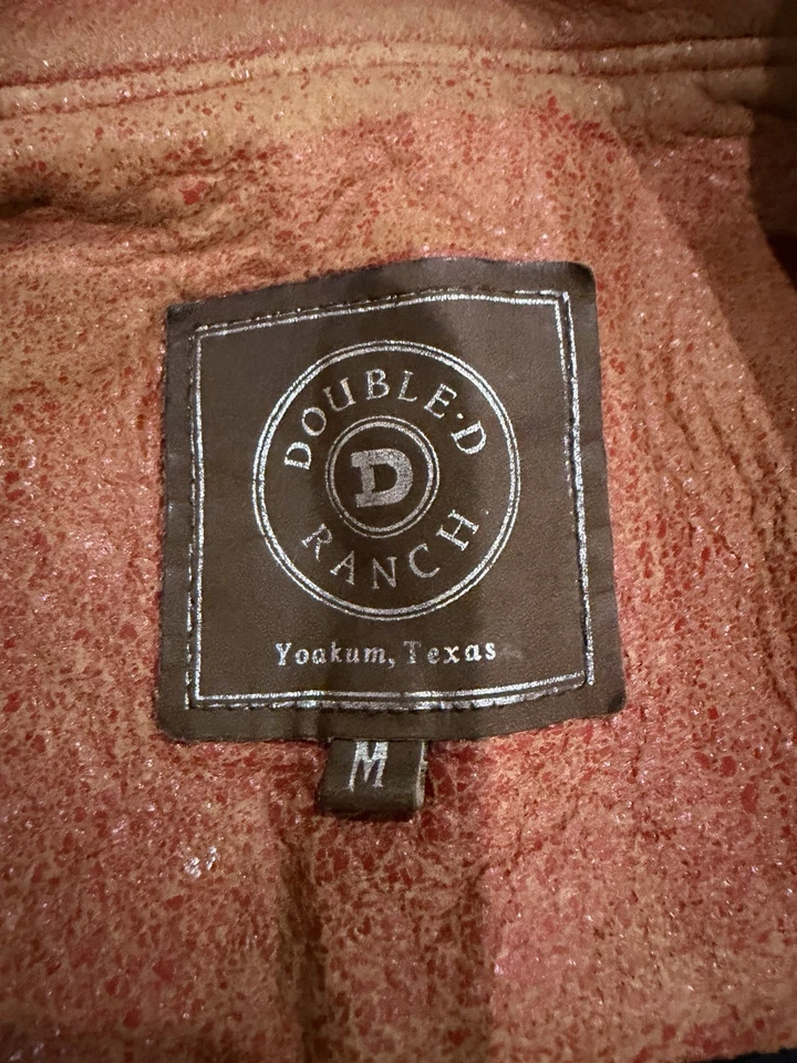 Abrigo chaqueta occidental de cuero envejecido con tachuelas Double D Ranch para mujer M mediano Foto 3 de 4