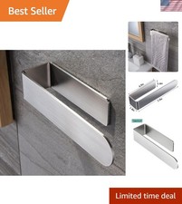 Sleek 8-Inch Self-Adhesive Towel Bar Modern Brushed Steel Bathroom Accessory