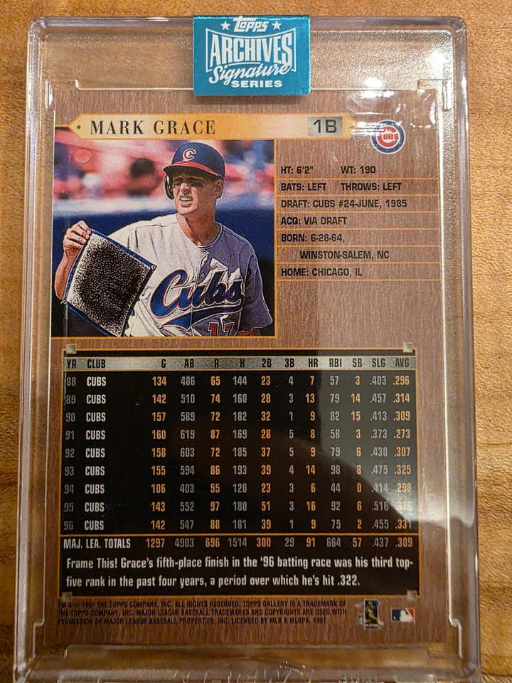2024 Topps Archives 签名系列 Mark Grace 1/1 签名 — 第 2/2 张图片