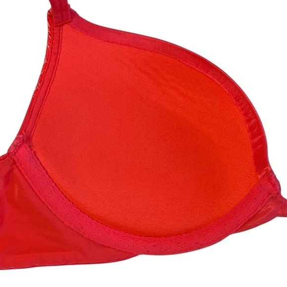 Victoria’s Secret Very Sexy Push Up Bra Women’s Sz 32B Neon Orange - Image 2 of 4