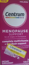 Centrum Complete Multivitamin Supplement Support Menopause 30 Tabs Exp 6/26