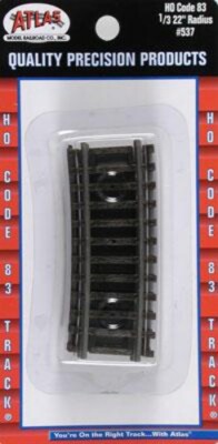 Atlas Code 83 Snap Track 1/3 Section - 22'' Radius - HO Scale Nickel Silver