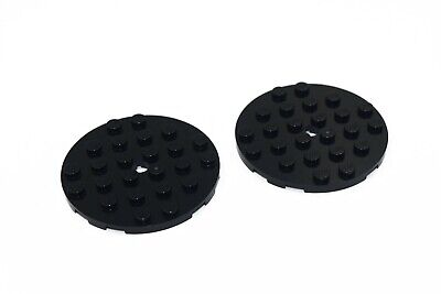 Black 6x6 Round Dish w/ Turbine Painted Markings Bricks ~ Lego ~ NEW 1