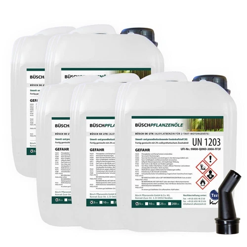 25L BÜSCH SK-2TK Alkylatbenzin im 5-Liter-Kanister für 2 Takt Motor (5x5L)