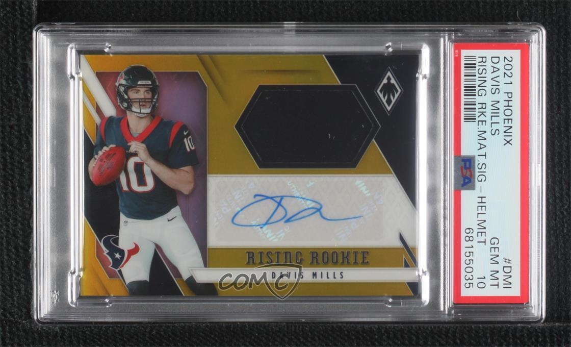 Davis Mills Panini Phoenix Rising Rookie Material Signatures #DMI Helmet