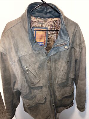 Vintage Men's Structure Heavy Brown Leather Jacket Coat Size XL Vintage Men's Structure Heavy Brown Leather Jacket Coat Size XL