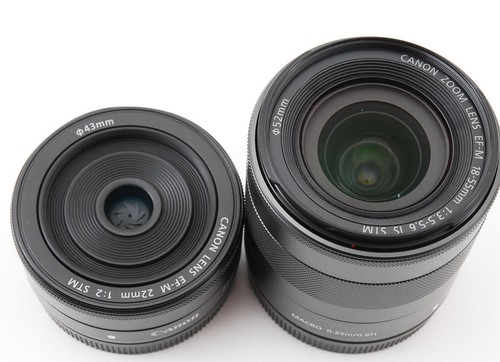 Canon EOS M2 Bay Blue W. 90EX Flash, 18-55mm Lens / 22mm Lens Kit - Picture 2 of 6