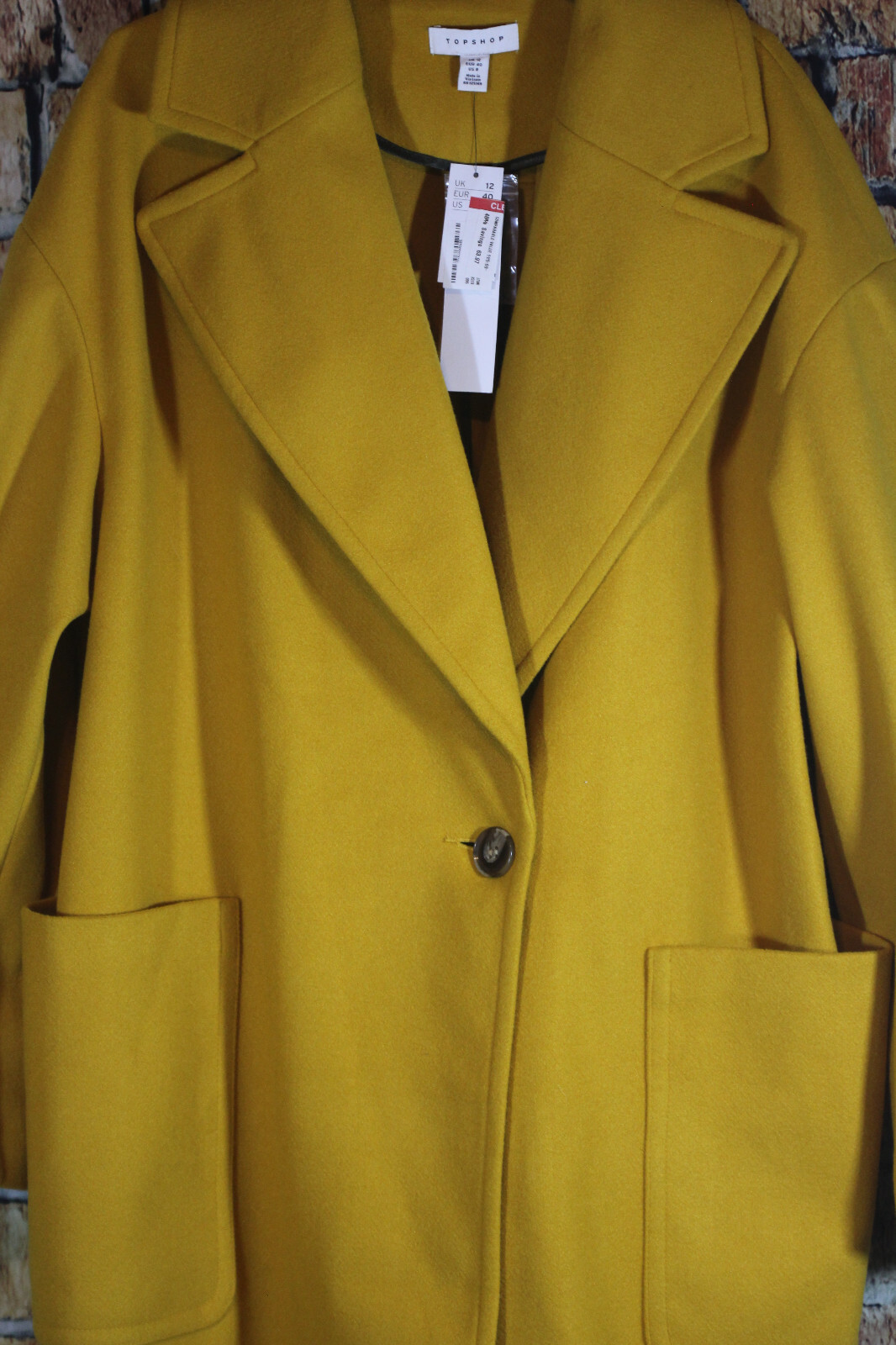 Carly Coat Slouchy Long Single Button Mustard Mustard